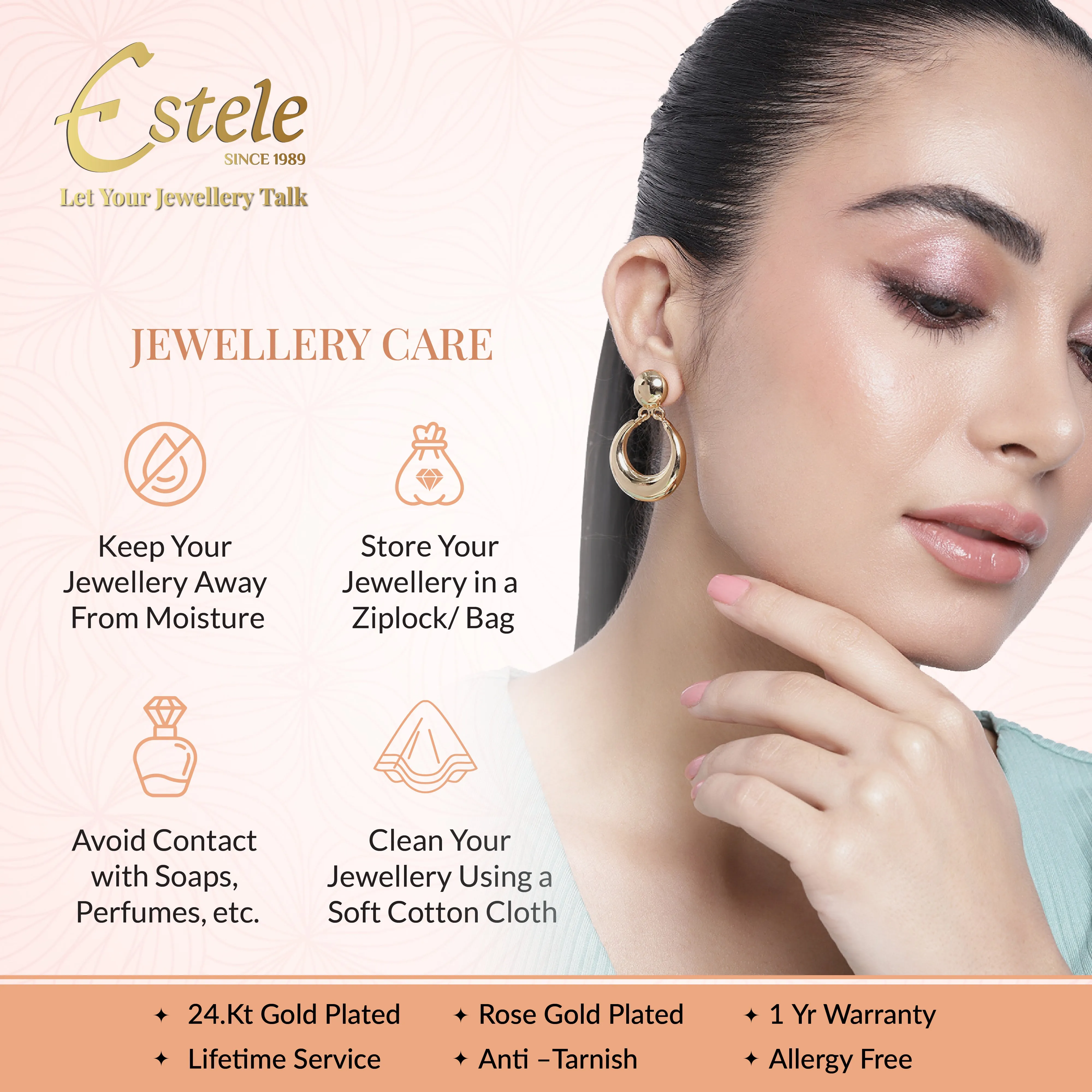 Estele Gold Plated CZ Gorgeous Flower Designer Earrings with Pearls for Women