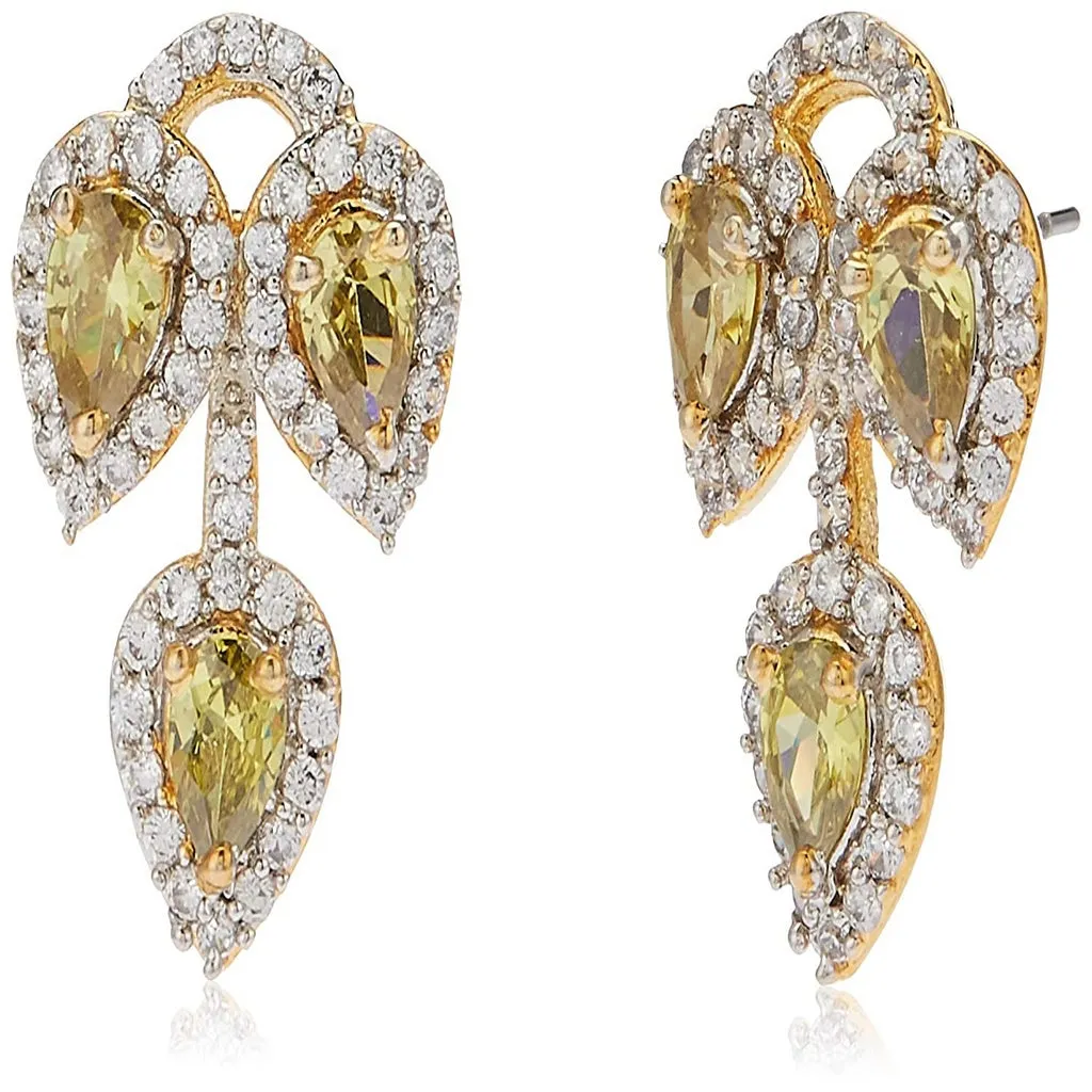 Estele Gold Plated CZ Sparkling Necklace Set for Women