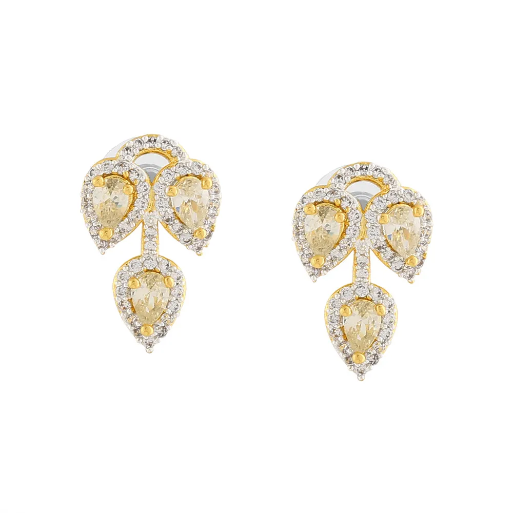 Estele Gold Plated CZ Sparkling Necklace Set for Women