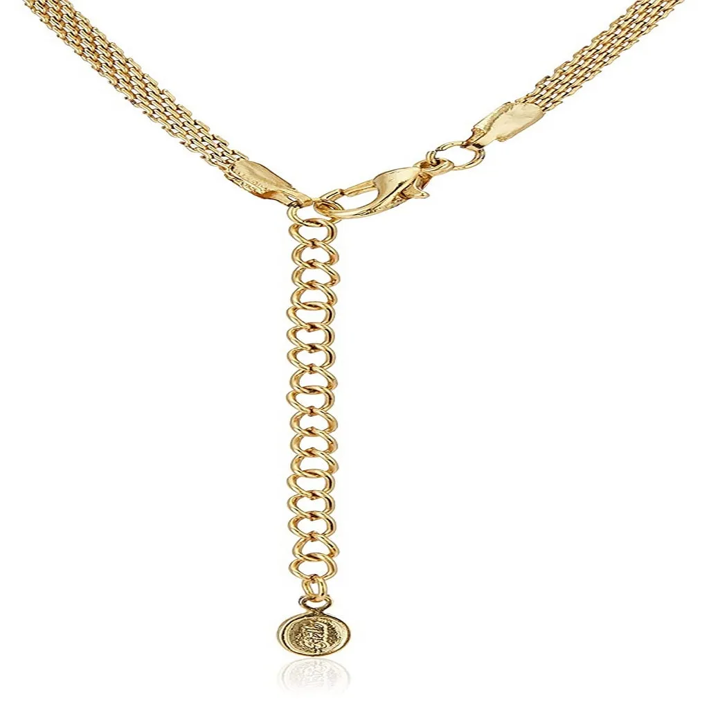 Estele Gold Plated CZ Sparkling Necklace Set for Women
