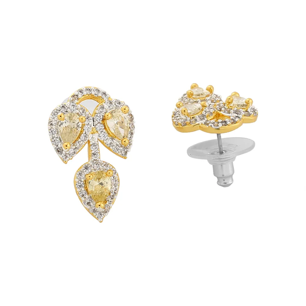 Estele Gold Plated CZ Sparkling Necklace Set for Women