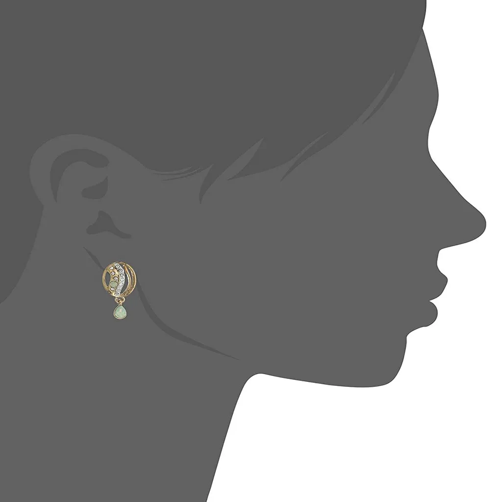 Estele - Gold Plated fancy pendant set with Austrian crystals and Mint Stones