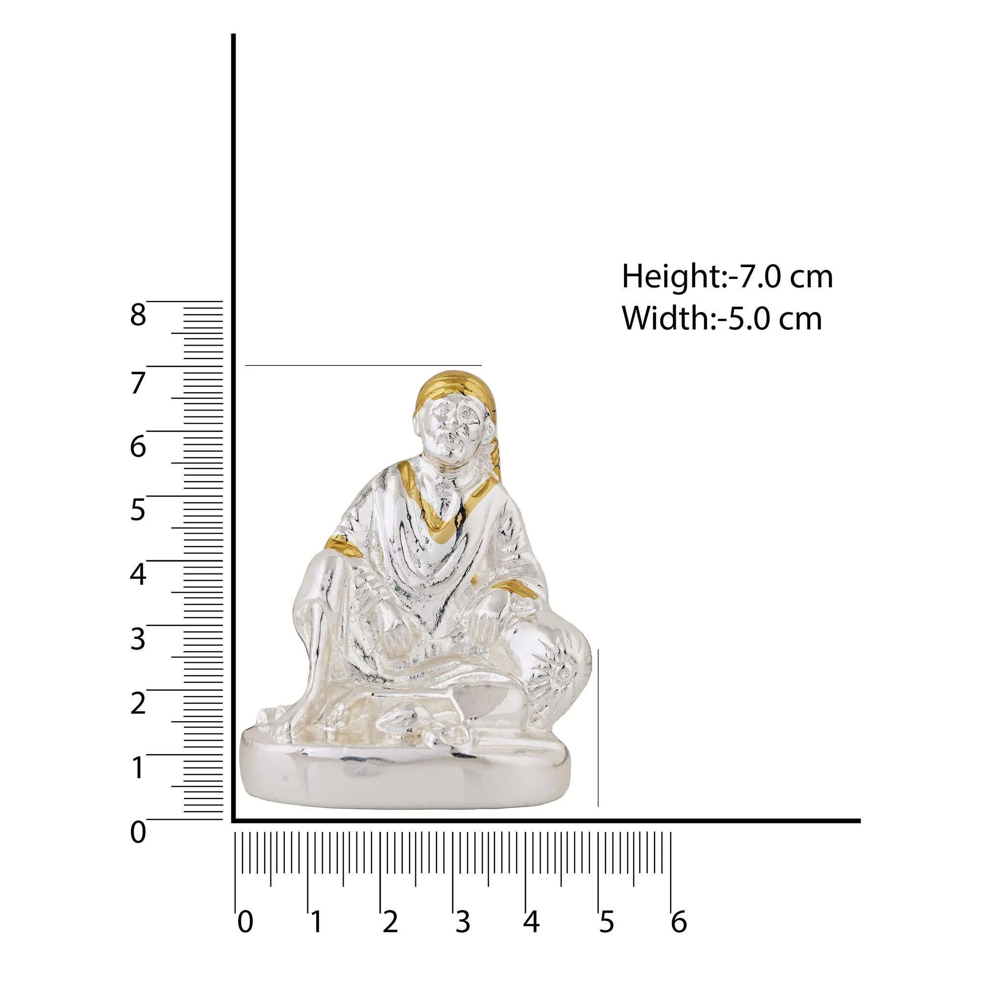 Estele Gold - Rhodium Plated Divine Lord Sai Baba Idol