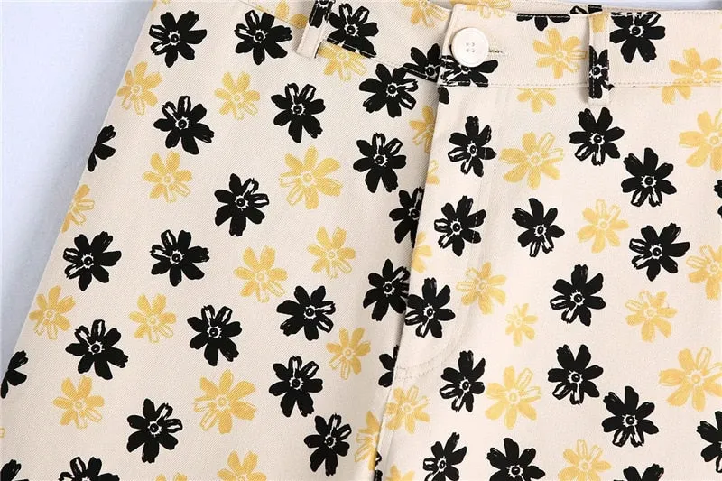 FLORAL STRAIGHT JEANS