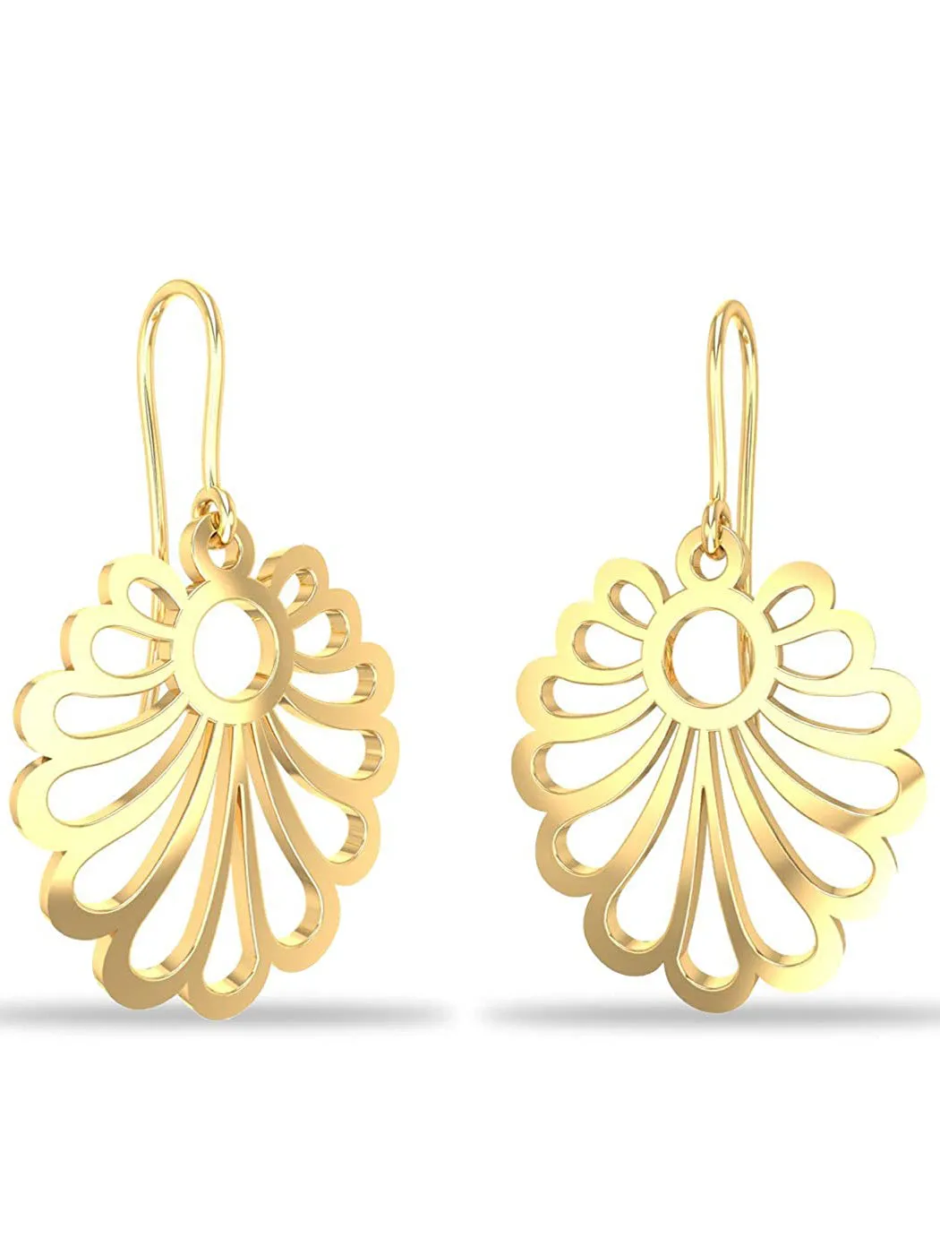 Gold Plated Floral 925 Sterling Silver Dangler Earrings
