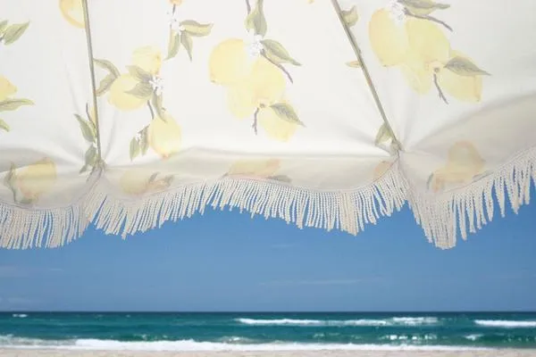 Holiday Beach Umbrella - VINTAGE LEMONS