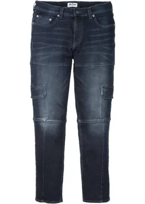 John Baner Jeanswear straight skinny stretch cargo jeans, blue