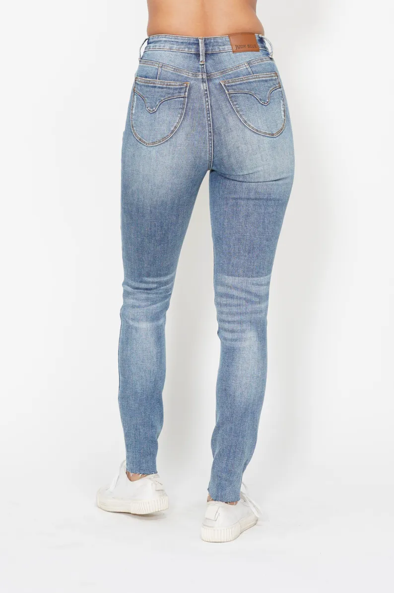 Judy Blue High Waist Tummy Control Vintage Shield Pockets Skinny Jeans
