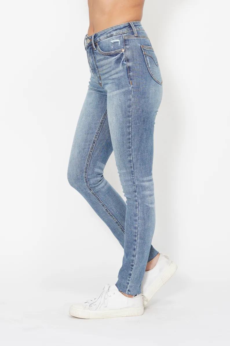 Judy Blue High Waist Tummy Control Vintage Shield Pockets Skinny Jeans