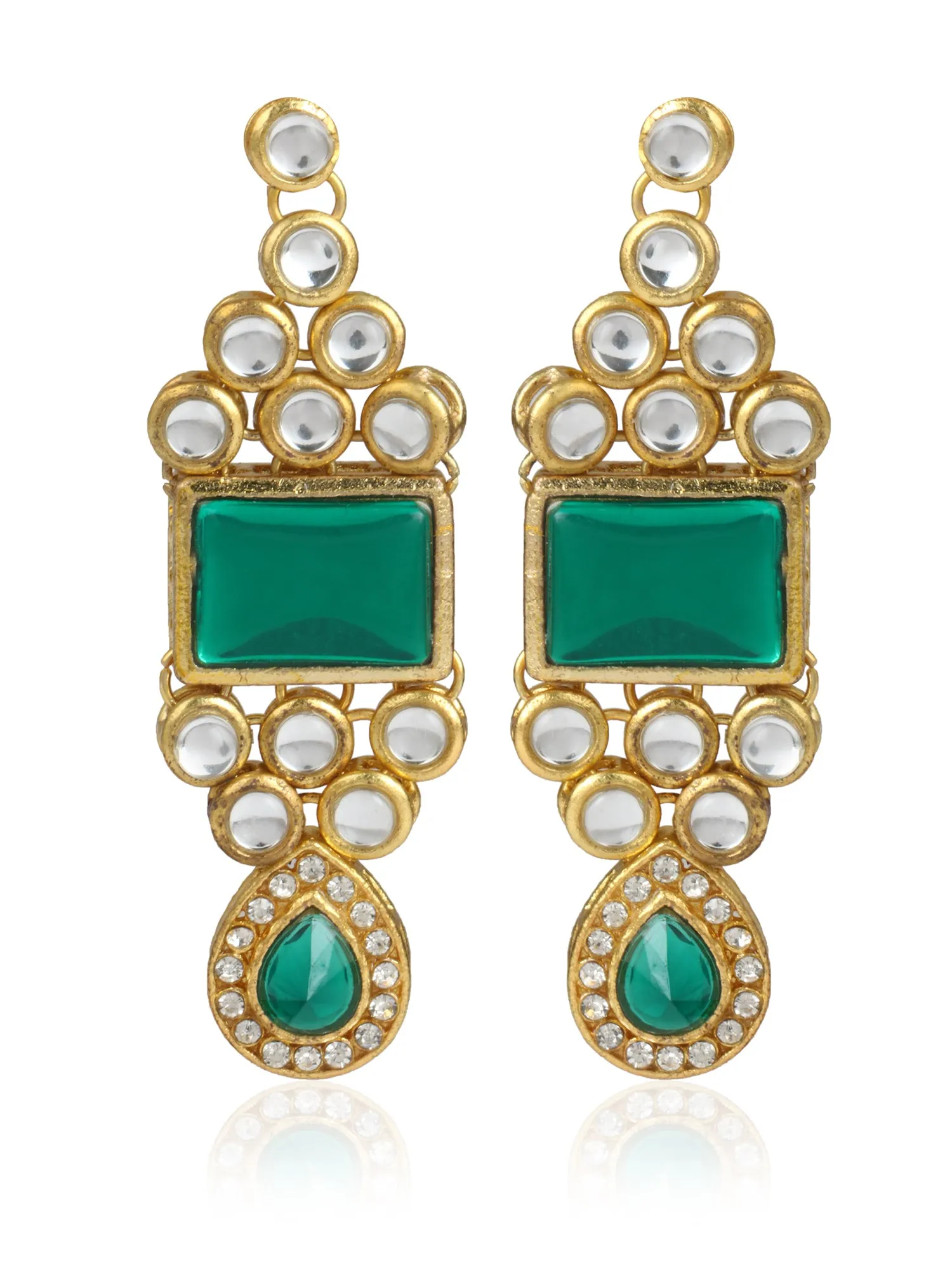 Karatcart 22K GoldPlated Kundan Rani Haar Necklace Set for Women