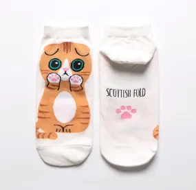 Kawaii Cute Ankle Socks - Scottish Fold
