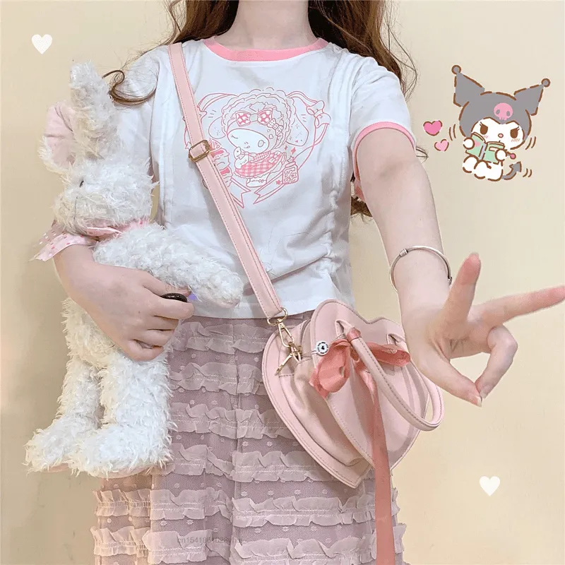 Kawaii Cute Cartoon Kuromied Printed T-shirt