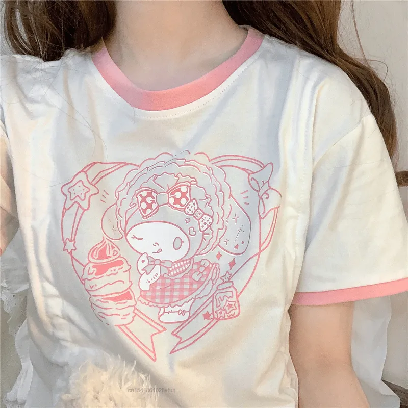 Kawaii Cute Cartoon Kuromied Printed T-shirt