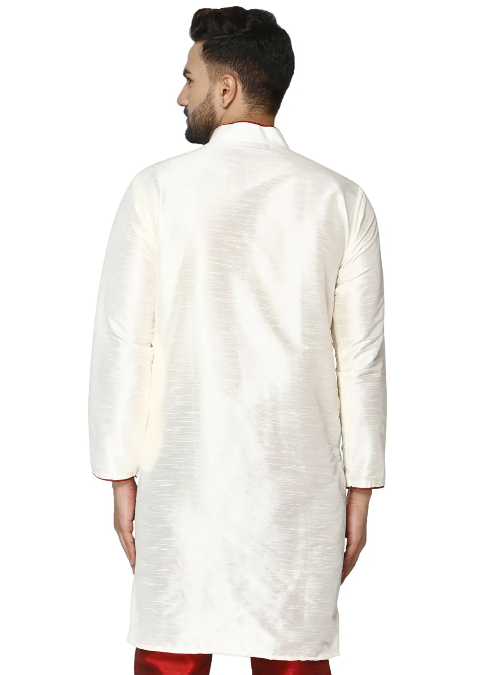 Men's Tunic Cotton Kurta Long Shirt Regular Fit Off white