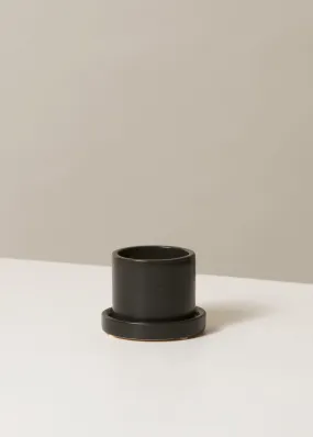 Mini Hyde Planter with Saucer - Black