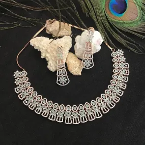 Mint Green Zircon/AD Necklace Set