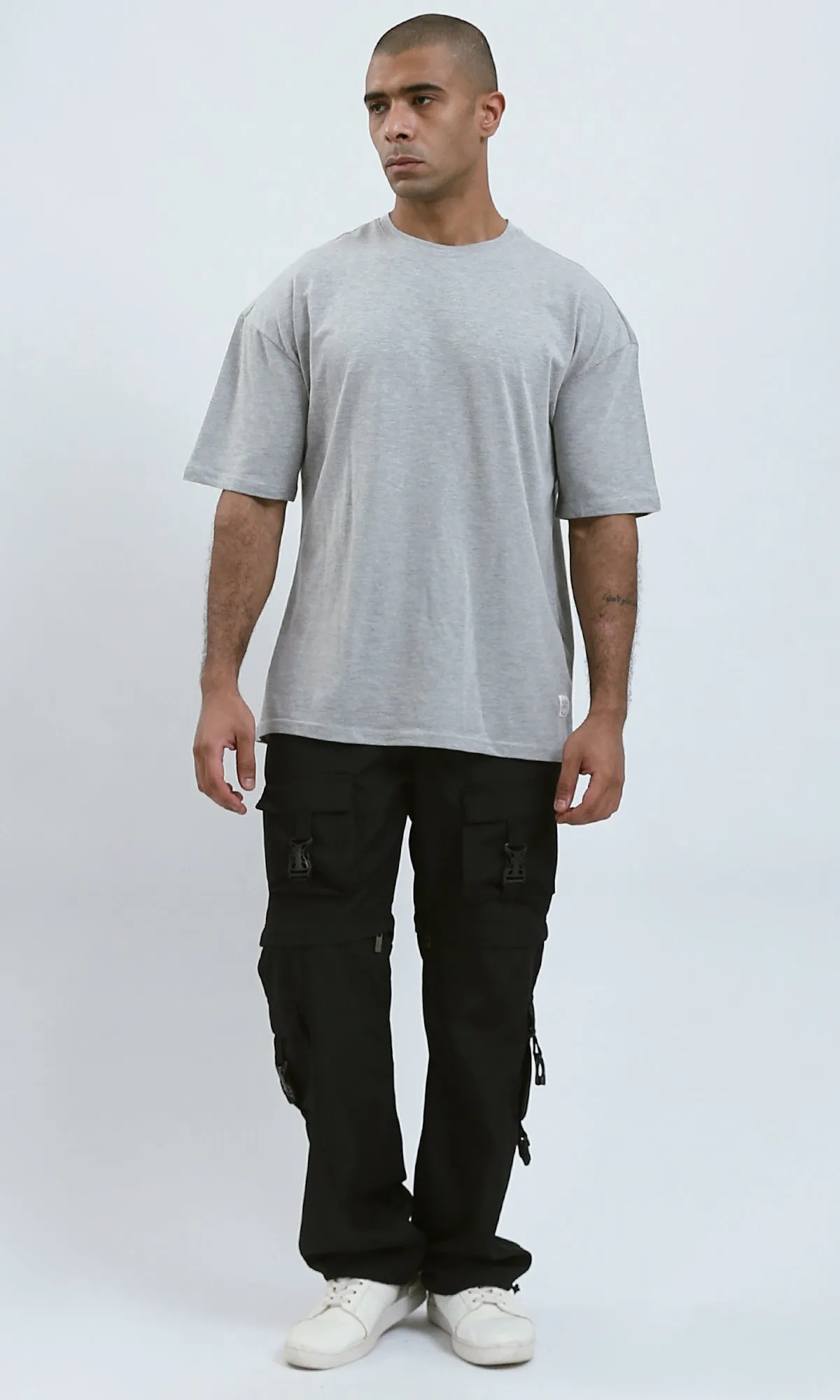 O192447 - Heather Light Grey Round Neck Summer Tee