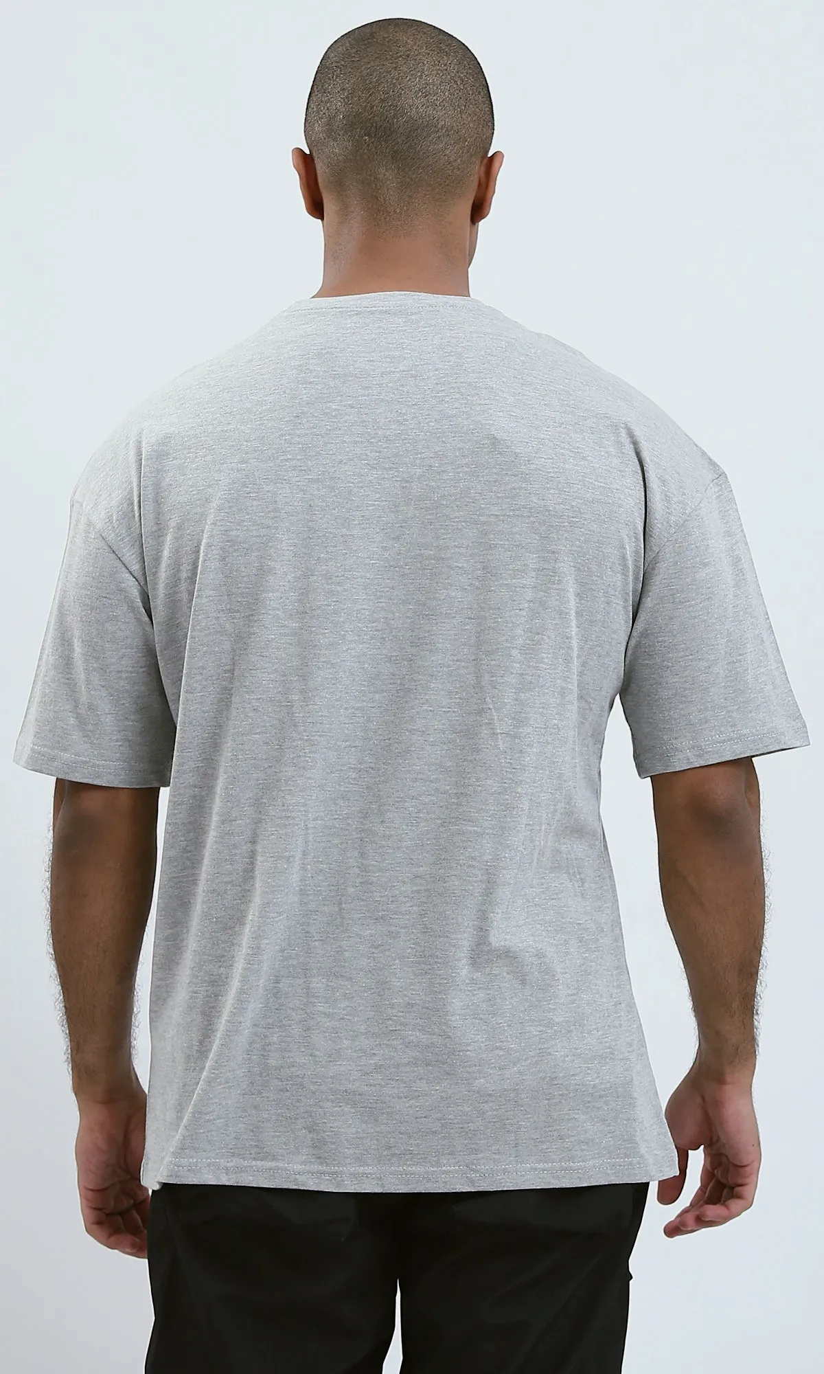 O192447 - Heather Light Grey Round Neck Summer Tee