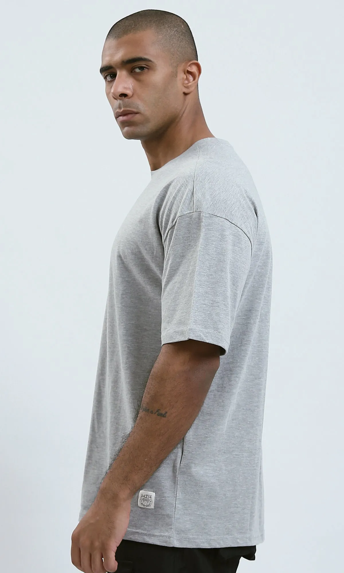 O192447 - Heather Light Grey Round Neck Summer Tee