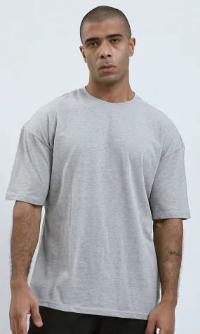 O192447 - Heather Light Grey Round Neck Summer Tee