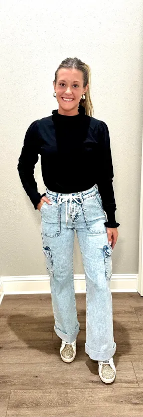 Risen Cargo Wide Leg Jeans