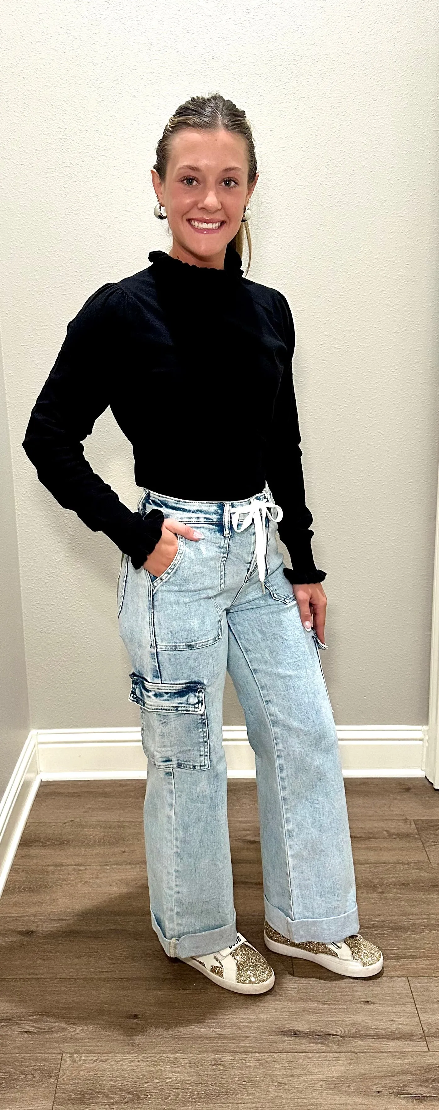 Risen Cargo Wide Leg Jeans