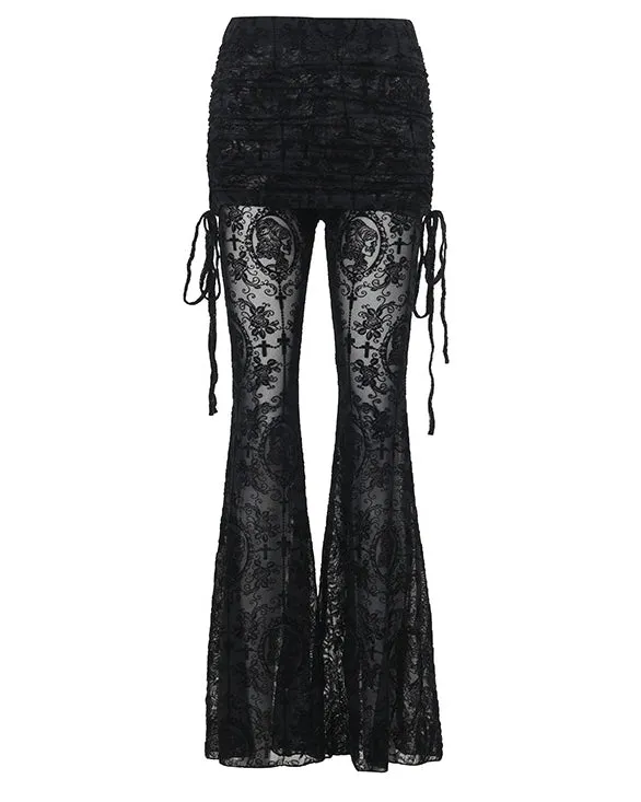 Stylish And Sexy Hot Girl Versatile Cross Plush Skirt Pants