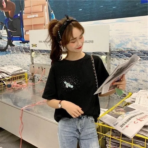 Sweet Girls Simple Loose T-Shirt