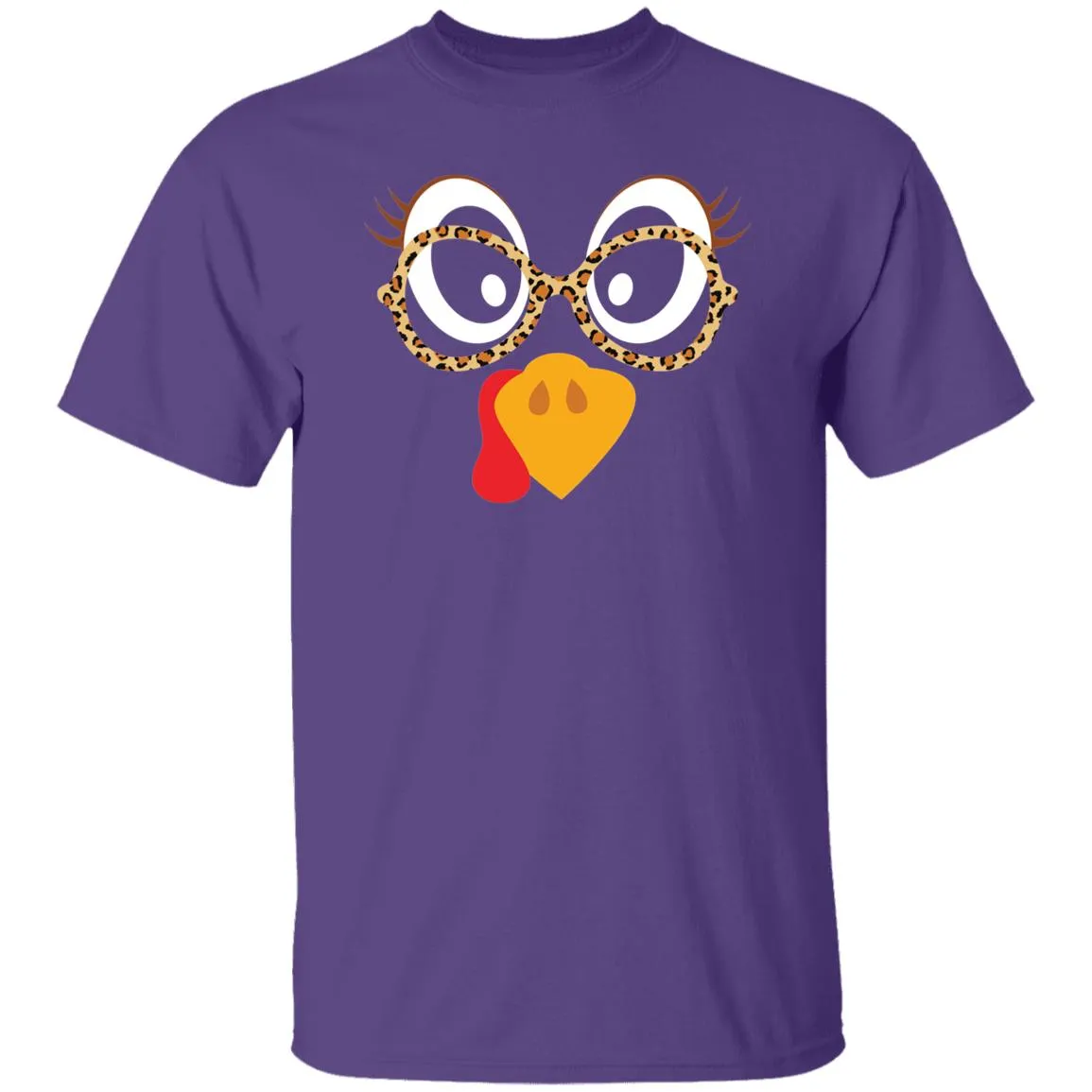 Thanksgiving Turkey Face Leopard Costume Funny Unsex T-Shirt