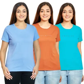 WOMEN 3 PIECE PACK CREW NECK TSHIRT