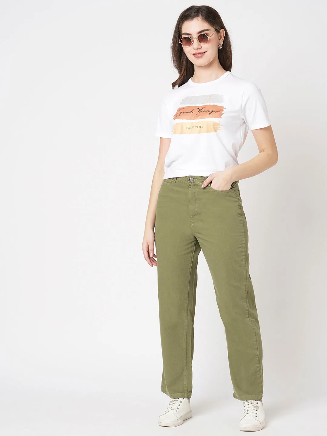 Women High-Rise Loose Straight Fit Jeans